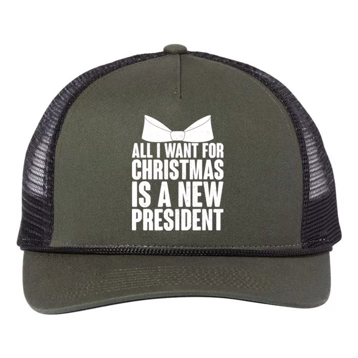 All I Want For Christmas Is A New President Retro Rope Trucker Hat Cap