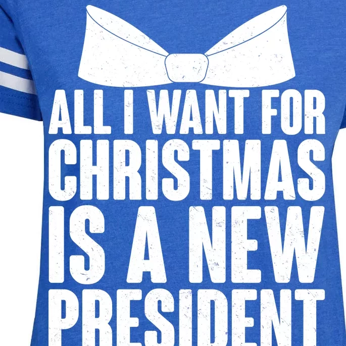 All I Want For Christmas Is A New President Enza Ladies Jersey Football T-Shirt