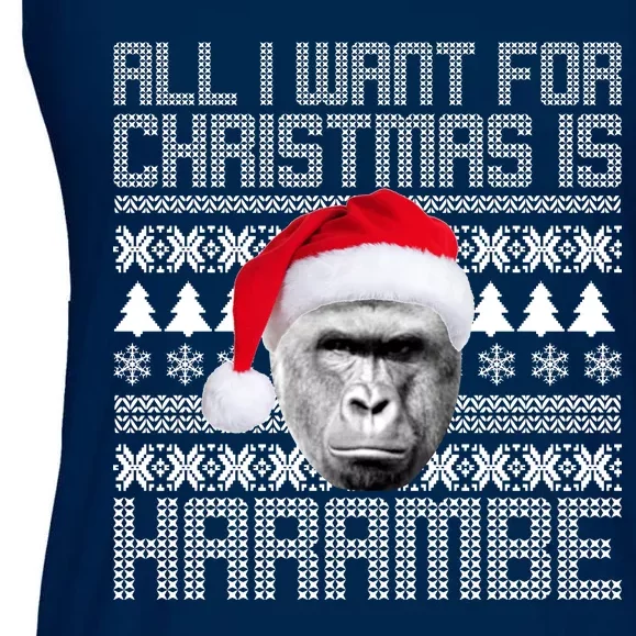 All I Want for Christmas is Harambe Ugly Sweater Design Ladies Essential Flowy Tank