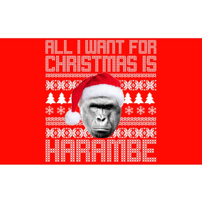 All I Want for Christmas is Harambe Ugly Sweater Design Bumper Sticker