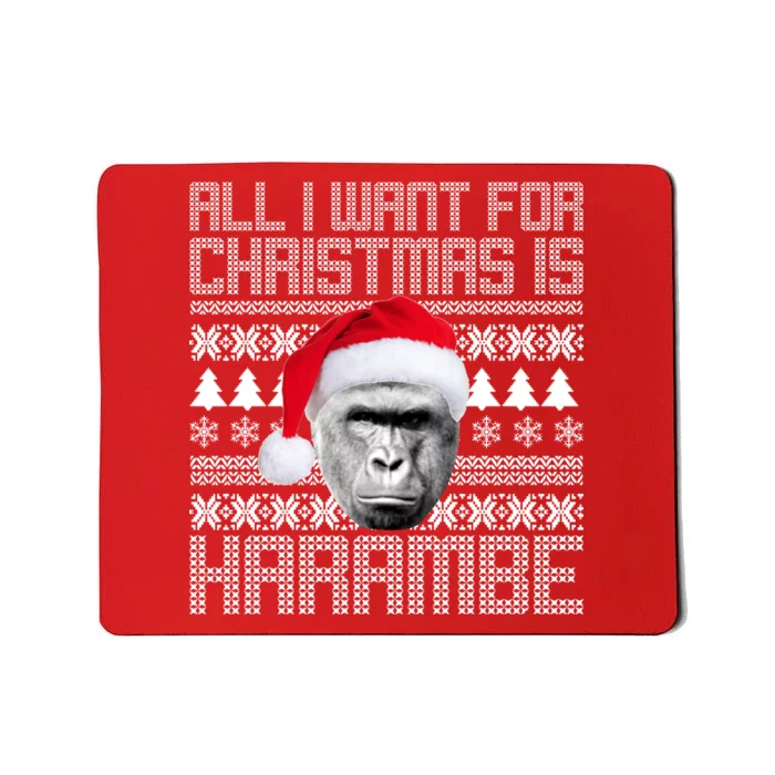 All I Want for Christmas is Harambe Ugly Sweater Design Mousepad