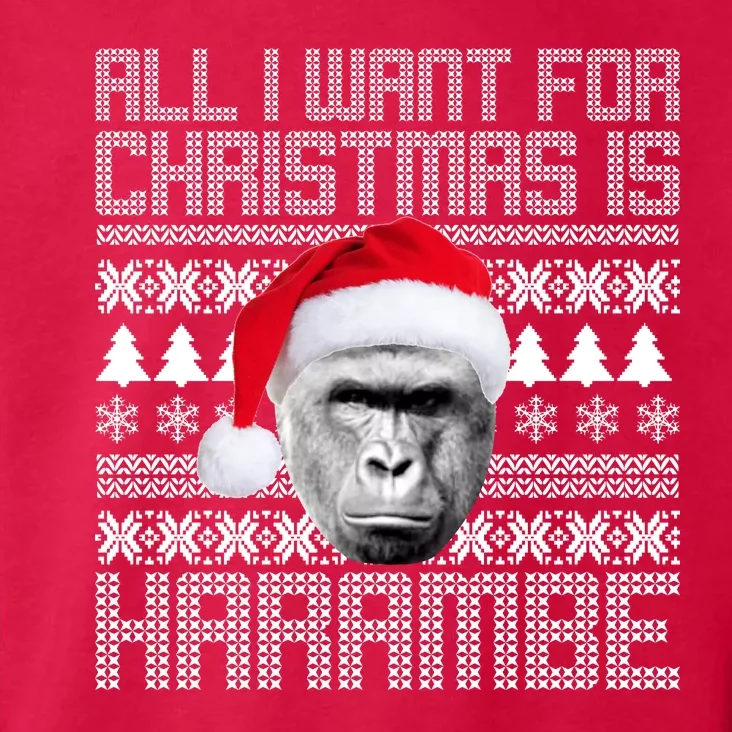 All I Want for Christmas is Harambe Ugly Sweater Design Toddler Hoodie