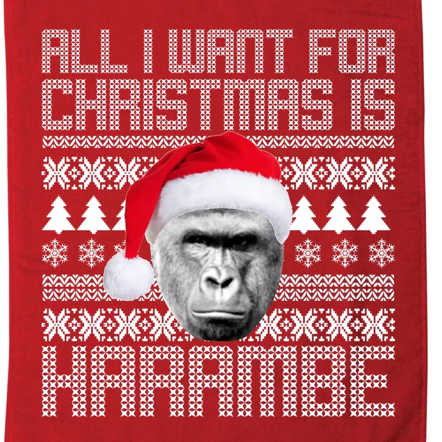 All I Want for Christmas is Harambe Ugly Sweater Design Platinum Collection Golf Towel