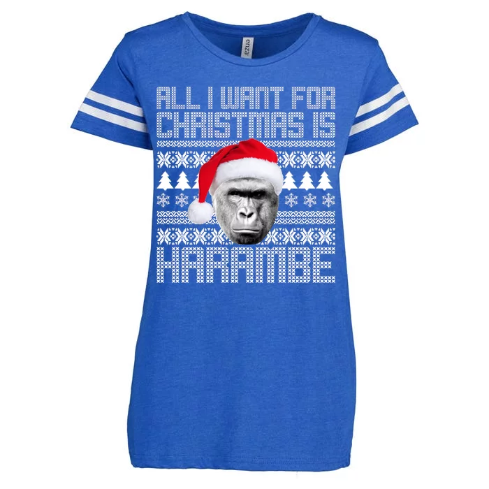 All I Want for Christmas is Harambe Ugly Sweater Design Enza Ladies Jersey Football T-Shirt