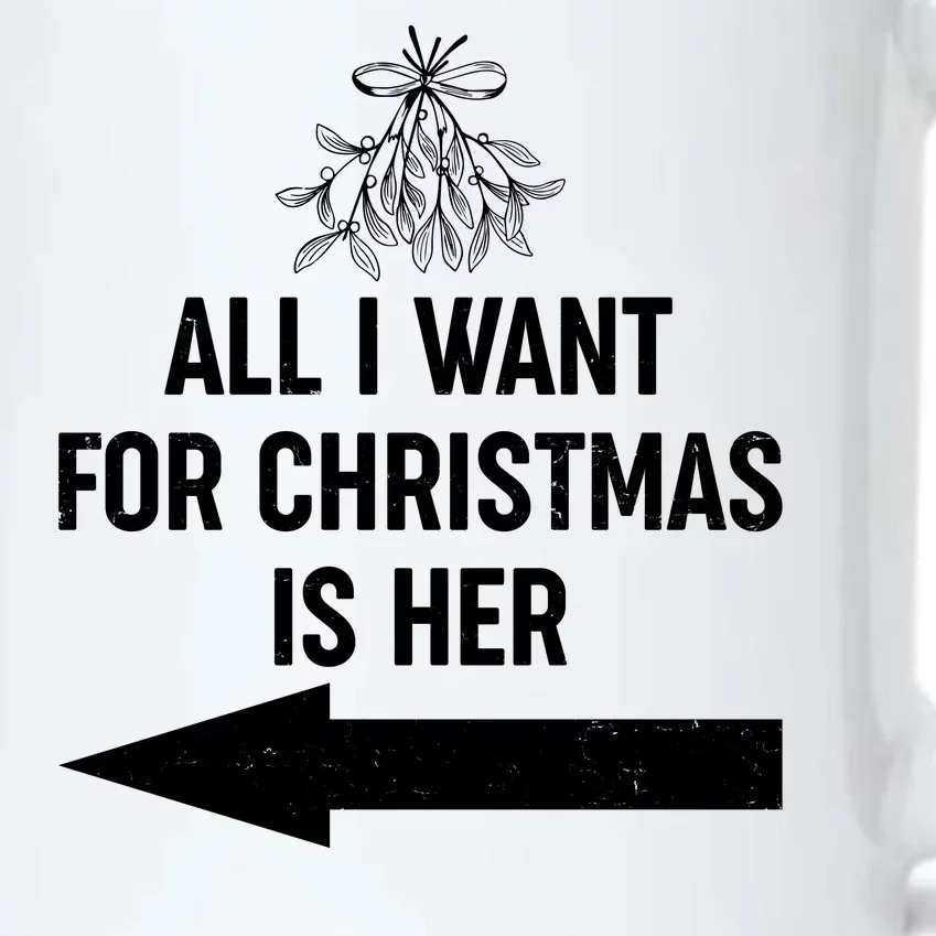 All I Want For Christmas Is Her Matching Couples Black Color Changing Mug