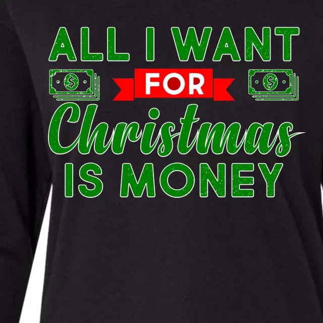 All I Want for Christmas is Money Womens Cotton Relaxed Long Sleeve T-Shirt