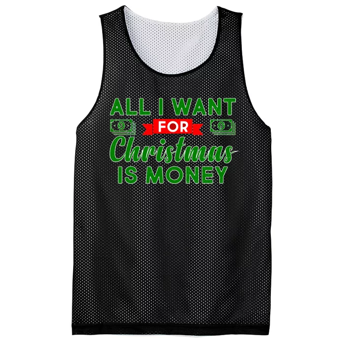 All I Want for Christmas is Money Mesh Reversible Basketball Jersey Tank