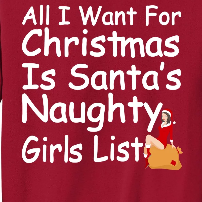 All I Want For Christmas Is Santa's Naughty Girls List Tall Sweatshirt