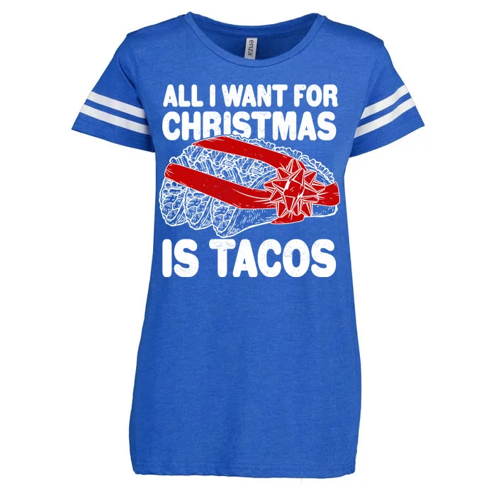 All I Want For Christmas Is Tacos Funny Enza Ladies Jersey Football T-Shirt