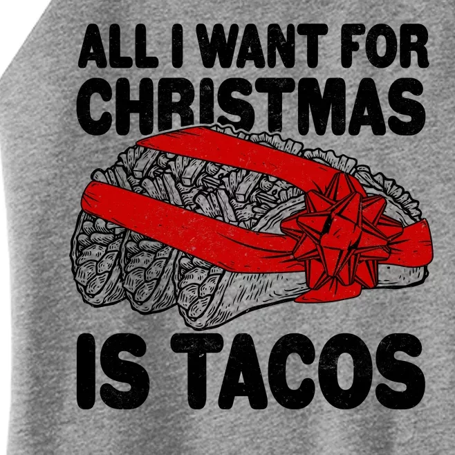 All I Want For Christmas Is Tacos Funny Women’s Perfect Tri Rocker Tank