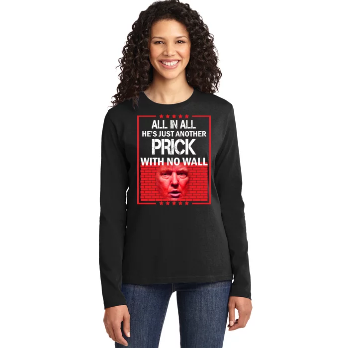 All In All He's Just Another Prick With No Wall Ladies Long Sleeve Shirt