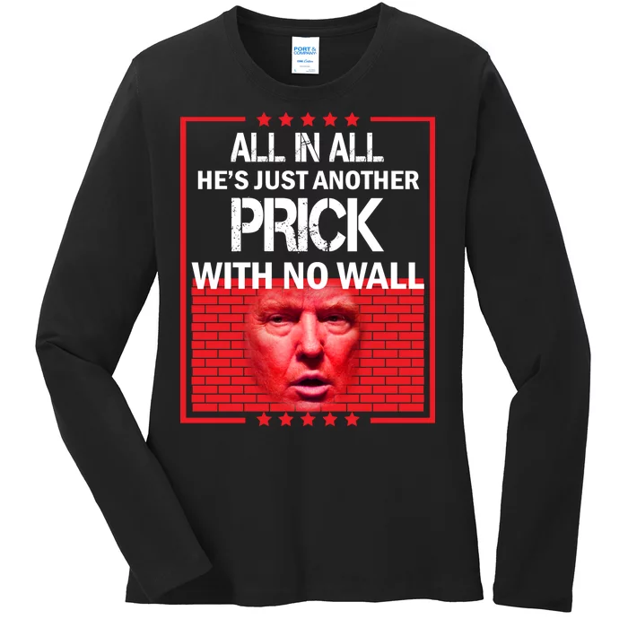 All In All He's Just Another Prick With No Wall Ladies Long Sleeve Shirt