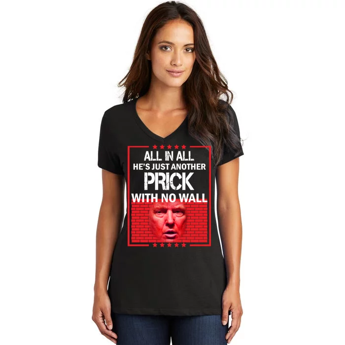 All In All He's Just Another Prick With No Wall Women's V-Neck T-Shirt