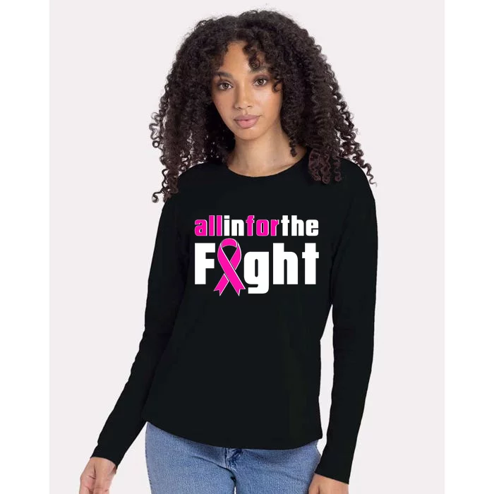 All In For The Fight Breast Cancer Awareness Womens Cotton Relaxed Long Sleeve T-Shirt