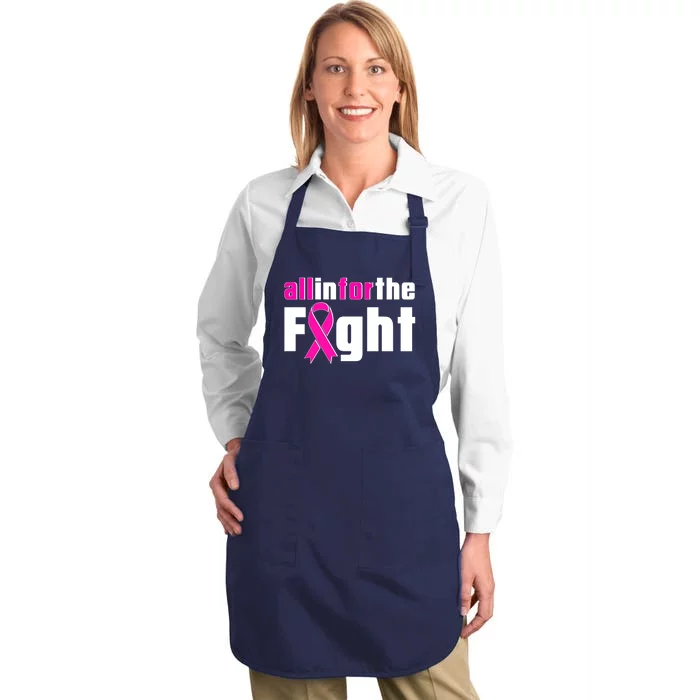 All In For The Fight Breast Cancer Awareness Full-Length Apron With Pocket