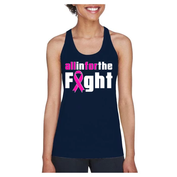 All In For The Fight Breast Cancer Awareness Women's Racerback Tank