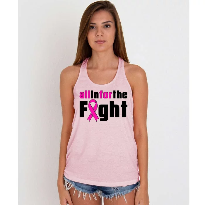 All In For The Fight Breast Cancer Awareness Women's Knotted Racerback Tank