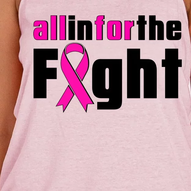 All In For The Fight Breast Cancer Awareness Women's Knotted Racerback Tank