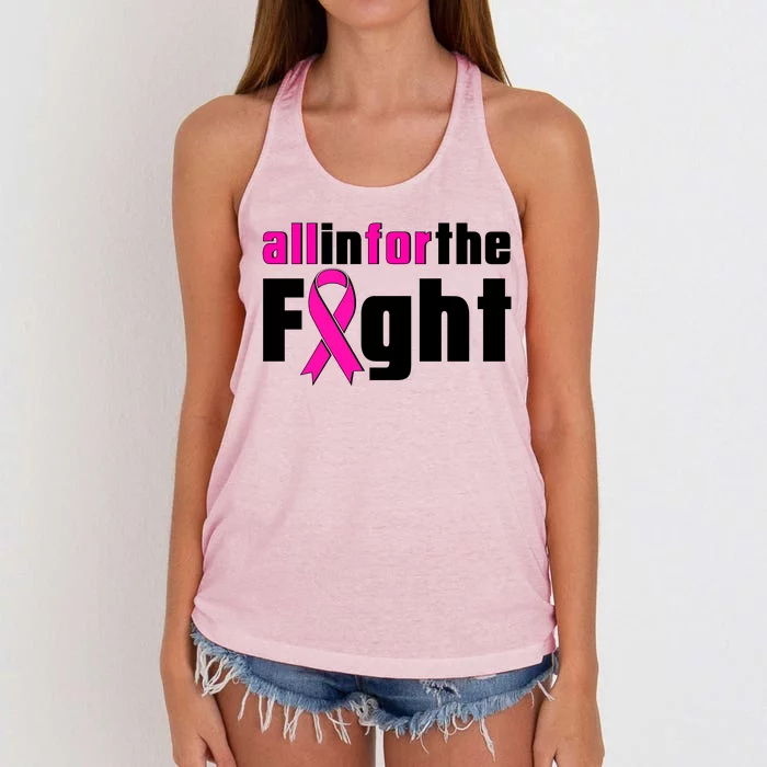 All In For The Fight Breast Cancer Awareness Women's Knotted Racerback Tank