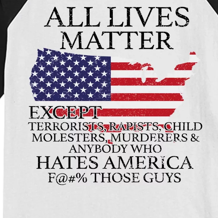 All Lives Matter EXCEPT Pro American Kids Colorblock Raglan Jersey