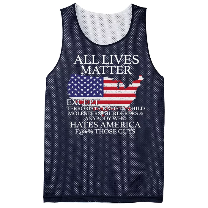 All Lives Matter EXCEPT Pro American Mesh Reversible Basketball Jersey Tank