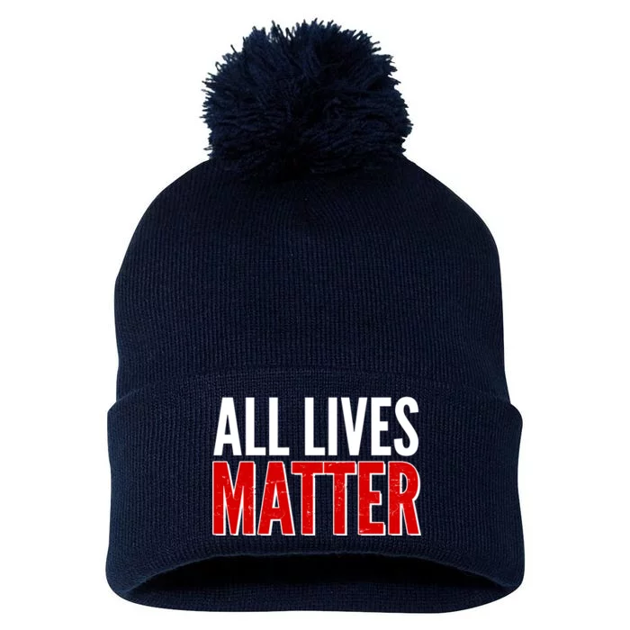 All Lives Matter Protest Pom Pom 12in Knit Beanie