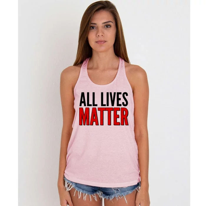 All Lives Matter Protest Women's Knotted Racerback Tank