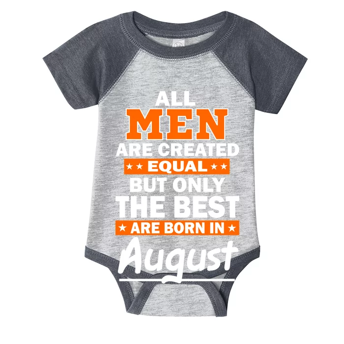 All Men Are Created Equal The Best Are Born In August Infant Baby Jersey Bodysuit