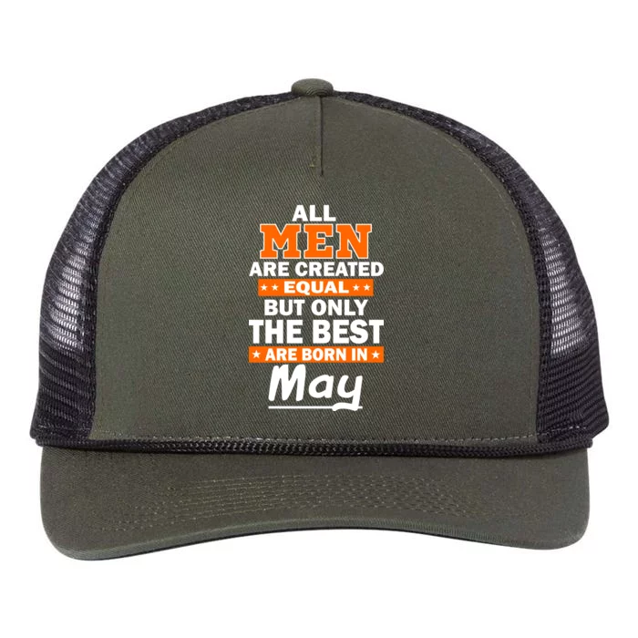 All Men Are Created Equal The Best Are Born In May Retro Rope Trucker Hat Cap