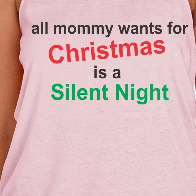 All Mommy Wanted For Christmas Was A Silent Night Women's Knotted Racerback Tank