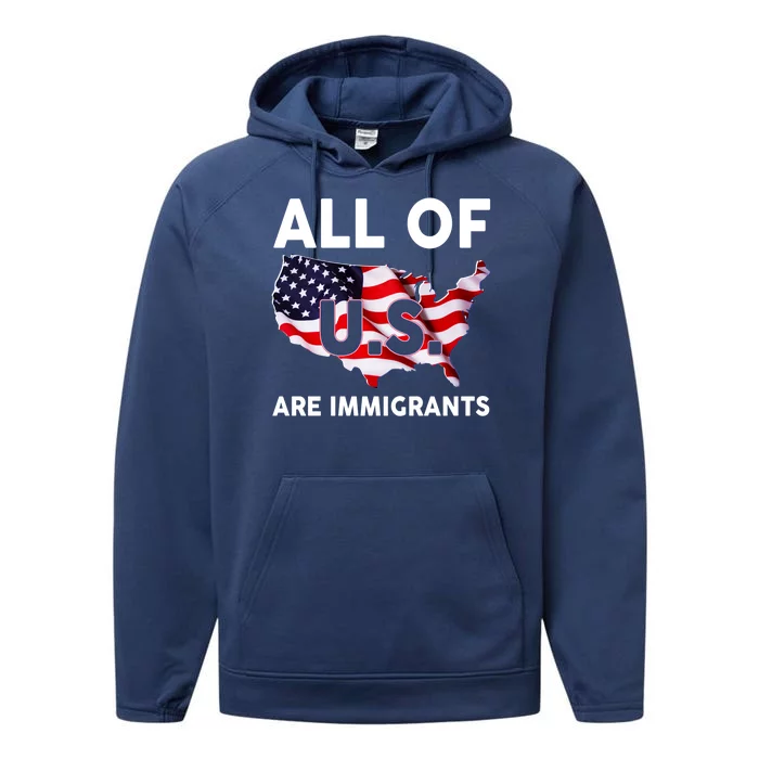 All Of Us Are Immigrants Performance Fleece Hoodie