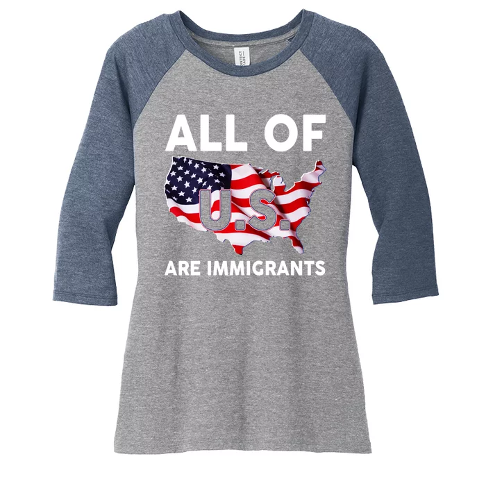 All Of Us Are Immigrants Women's Tri-Blend 3/4-Sleeve Raglan Shirt