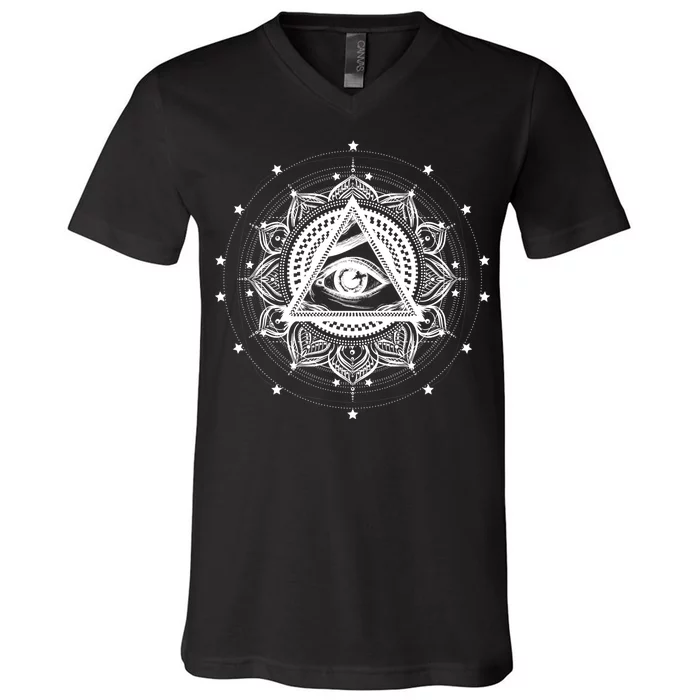 All Seeing Eye Hypnosis Psychic V-Neck T-Shirt