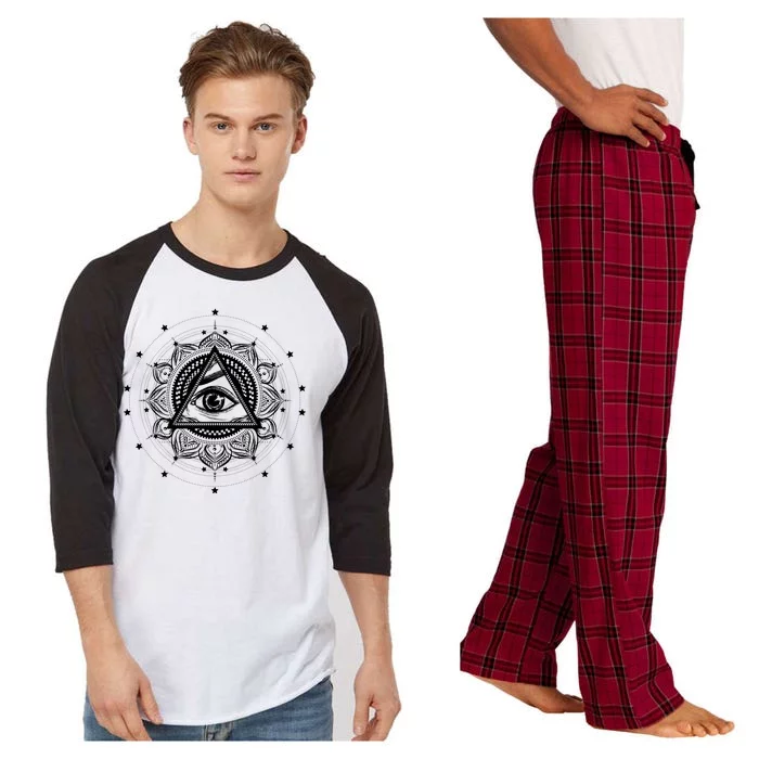 All Seeing Eye Hypnosis Psychic Raglan Sleeve Pajama Set