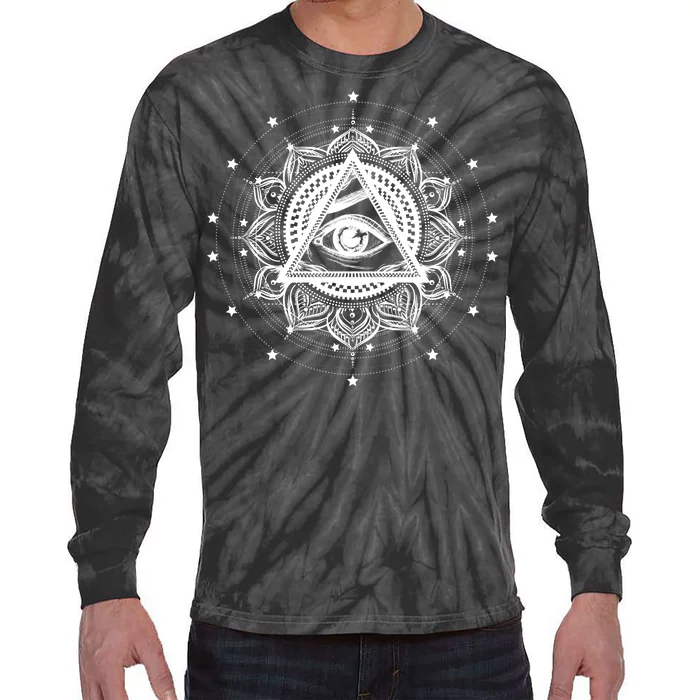 All Seeing Eye Hypnosis Psychic Tie-Dye Long Sleeve Shirt