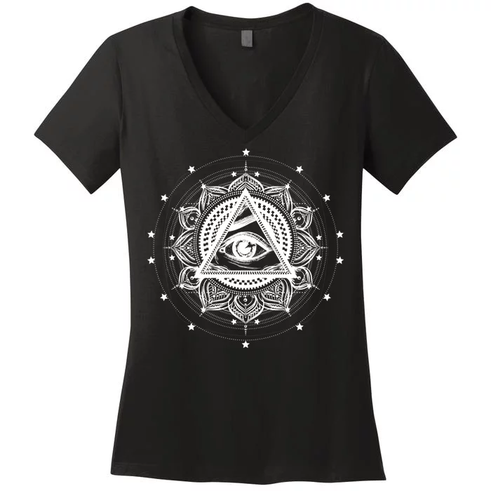 All Seeing Eye Hypnosis Psychic Women's V-Neck T-Shirt