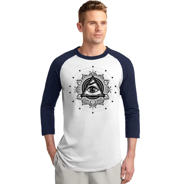 All Seeing Eye Hypnosis Psychic Baseball Sleeve Shirt