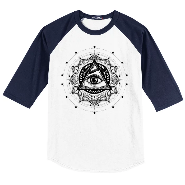 All Seeing Eye Hypnosis Psychic Baseball Sleeve Shirt