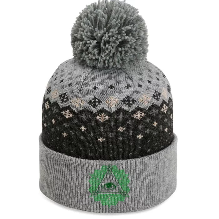 All Seeing Pyramid Eye The Baniff Cuffed Pom Beanie