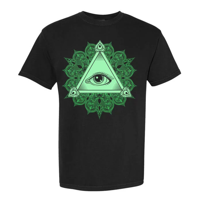 All Seeing Pyramid Eye Garment-Dyed Heavyweight T-Shirt