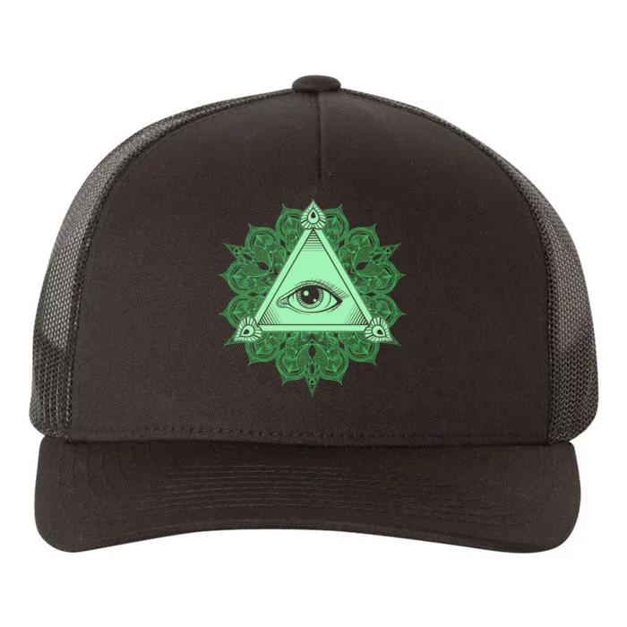 All Seeing Pyramid Eye Yupoong Adult 5-Panel Trucker Hat