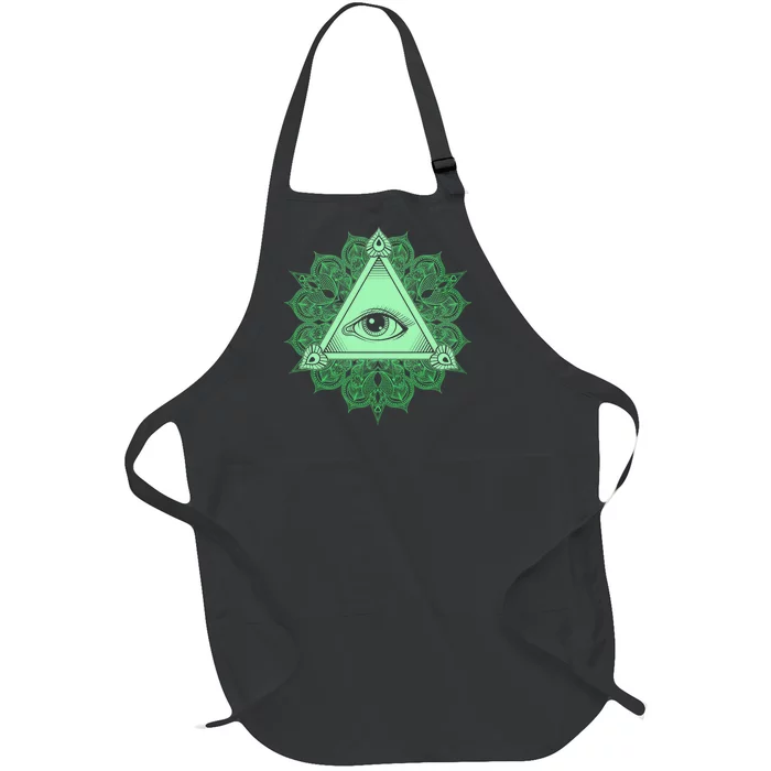 All Seeing Pyramid Eye Full-Length Apron With Pocket