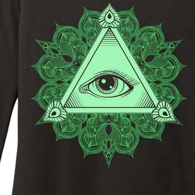 All Seeing Pyramid Eye Womens CVC Long Sleeve Shirt