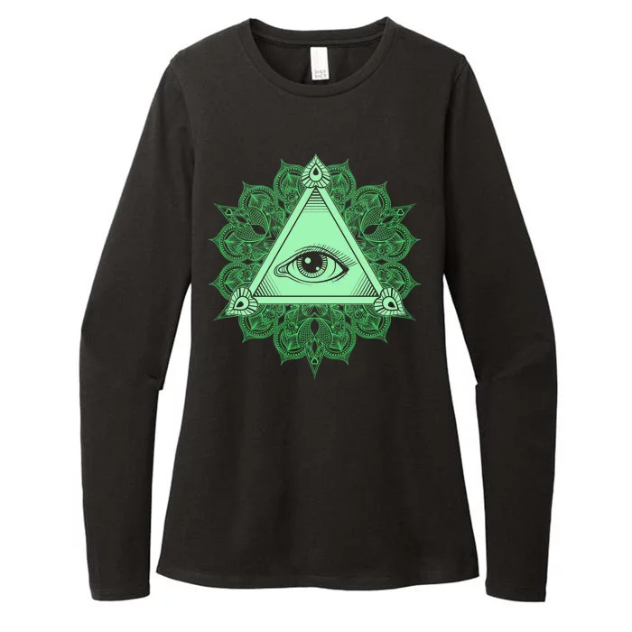 All Seeing Pyramid Eye Womens CVC Long Sleeve Shirt