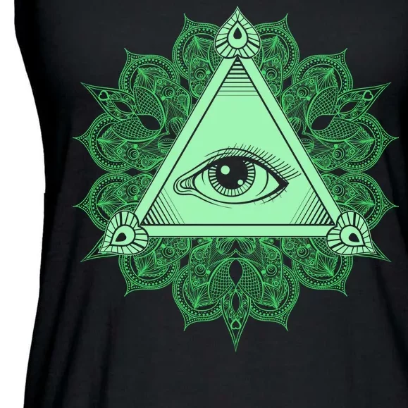 All Seeing Pyramid Eye Ladies Essential Flowy Tank