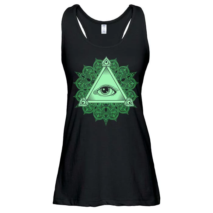 All Seeing Pyramid Eye Ladies Essential Flowy Tank