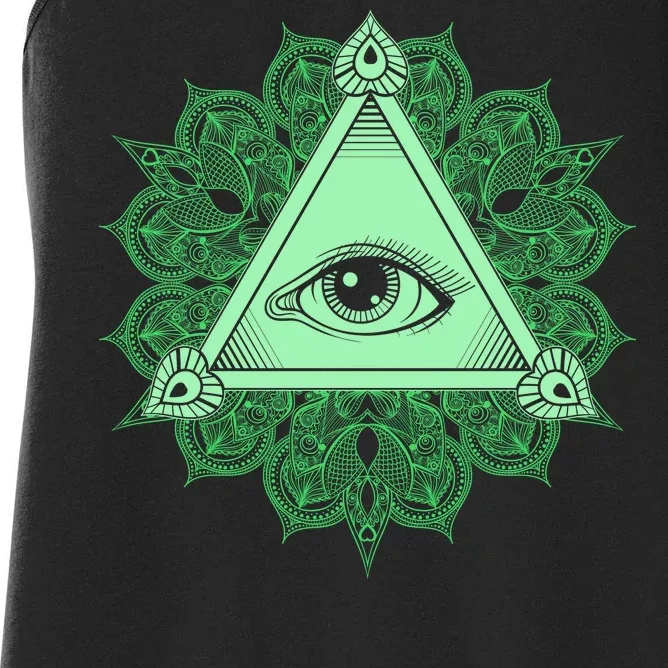 All Seeing Pyramid Eye Women's Racerback Tank