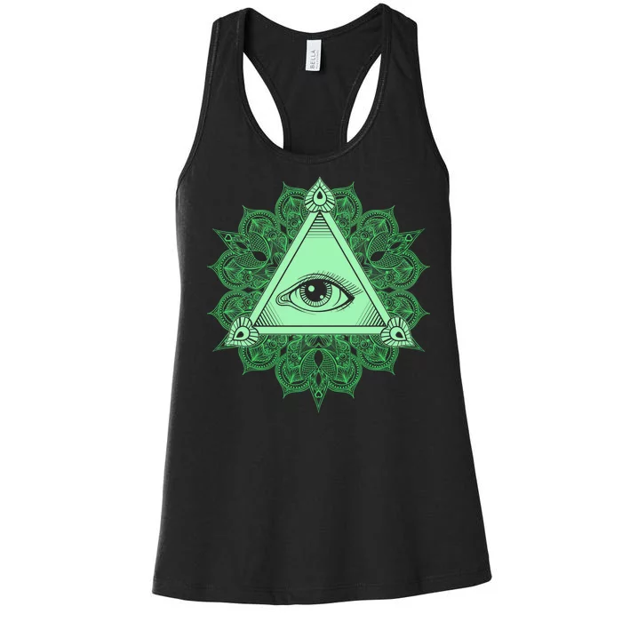 All Seeing Pyramid Eye Women's Racerback Tank