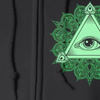 All Seeing Pyramid Eye Full Zip Hoodie