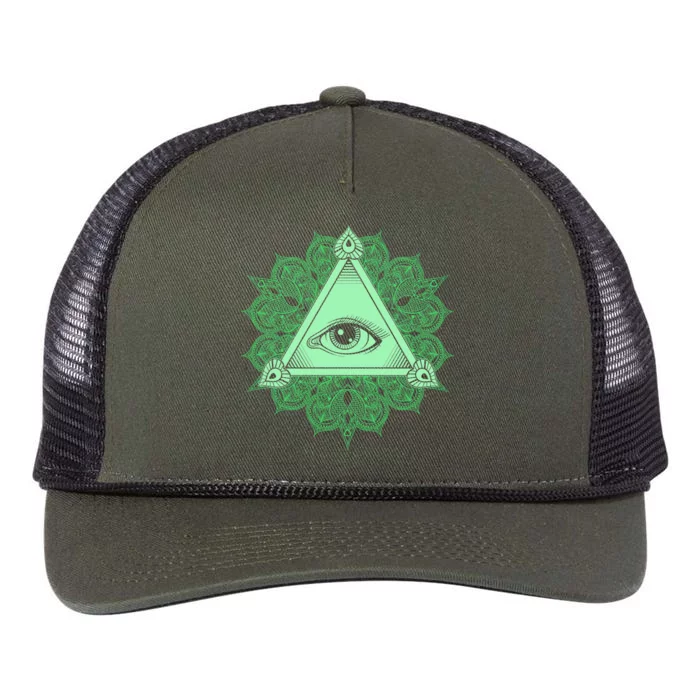 All Seeing Pyramid Eye Retro Rope Trucker Hat Cap